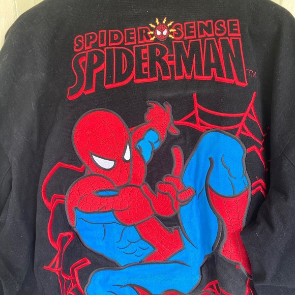 Vintage Y2k Spiderman Spider Sense Snap Button Bomber Jacket Mens 3XL - Picture 4 of 12